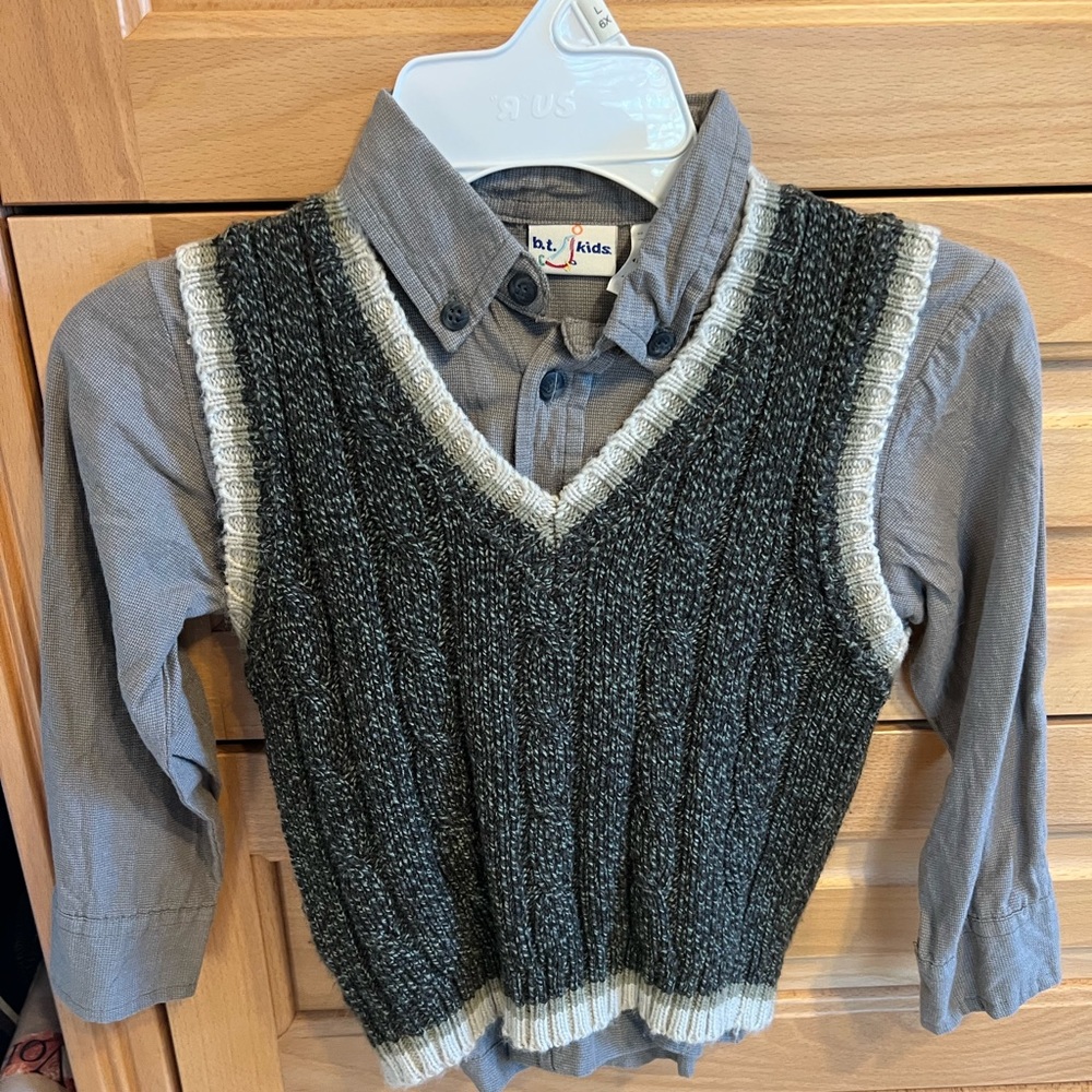 Vest & dress shirt combo size 4t boys